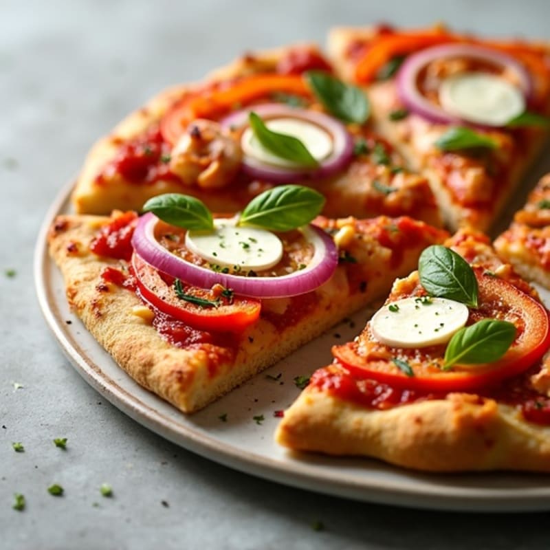 Crispy Whole Wheat Chicken and Veggie Pizza