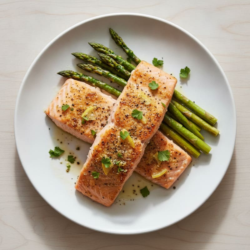 Lemon Herb Grilled Salmon with Asparagus