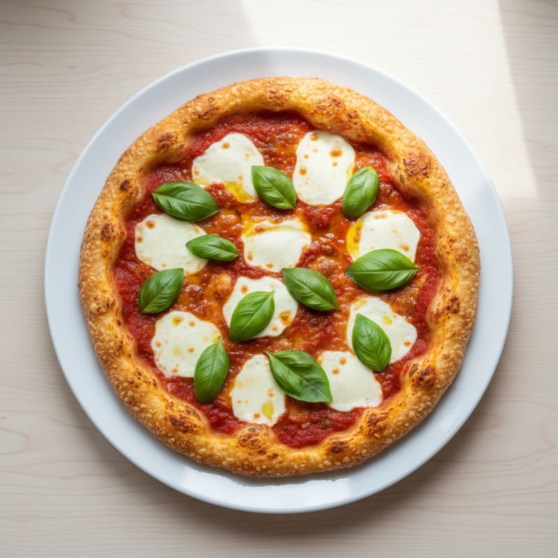 Golden Crispy Margherita Pizza