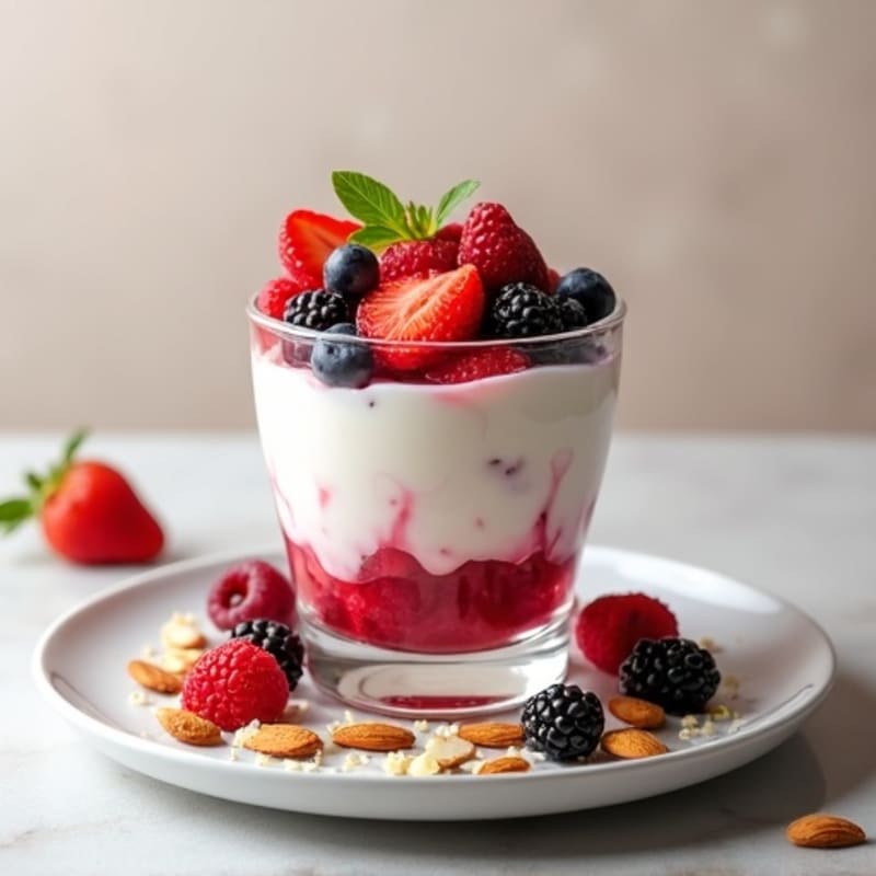 Greek Yogurt Protein Parfait with Mixed Berries