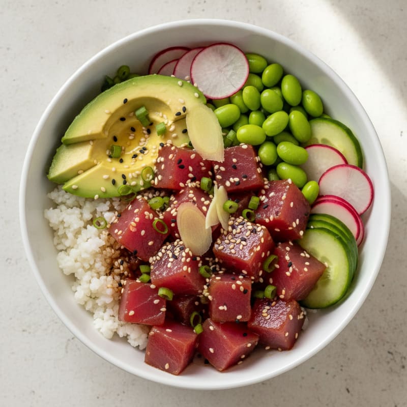 Ahi Tuna Hawaiian Poke Bowl
