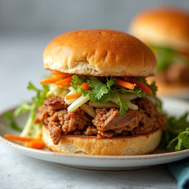 Lean Slow Cooked Pulled Pork Sliders with Tangy Cabbage Slaw