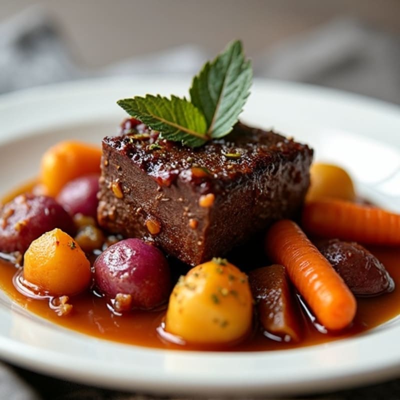 Red Wine Braised Short Ribs with Root Vegetables
