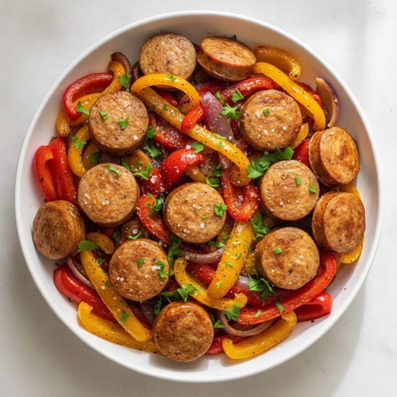 Sheet Pan Sausage and Peppers