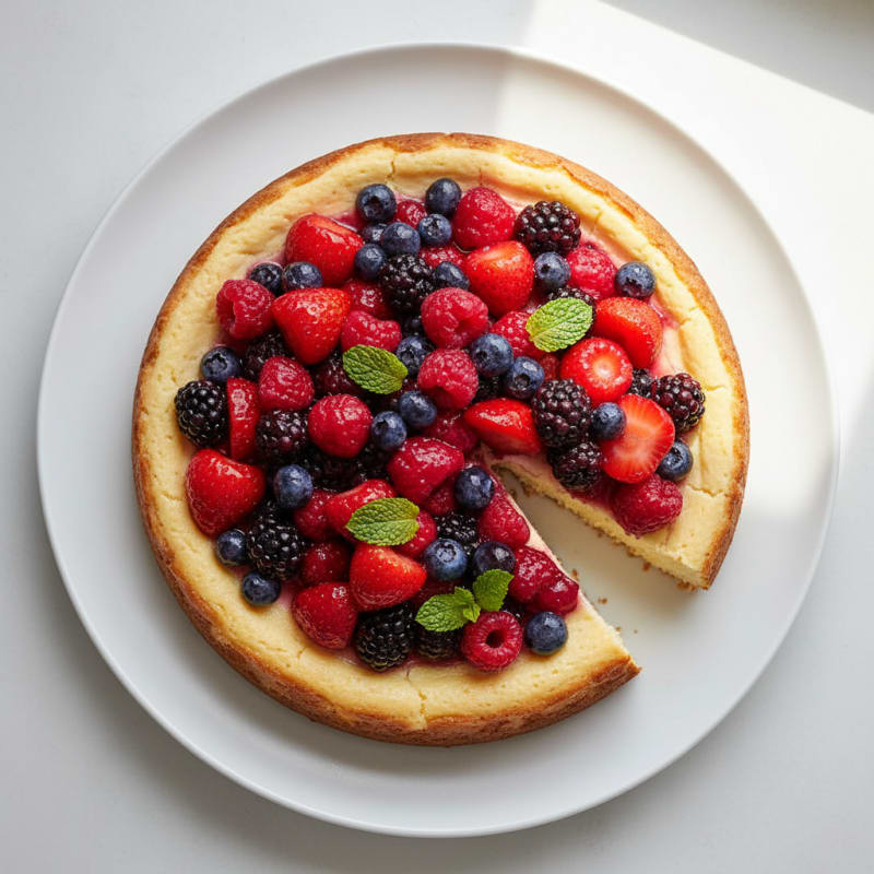 Silky Protein Cheesecake with Berries