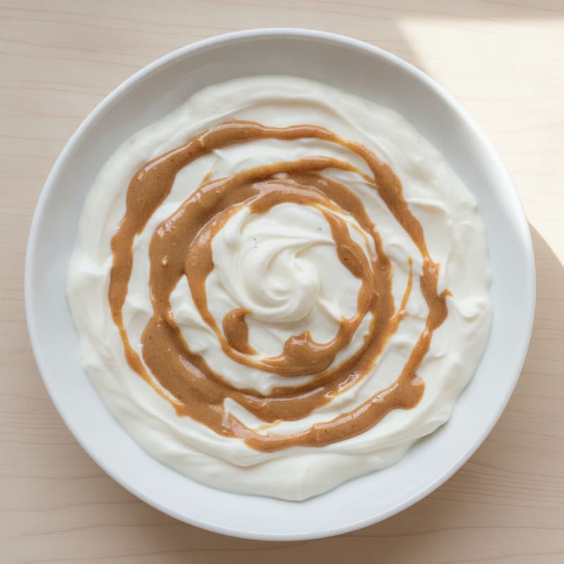 Silky Vanilla Protein Yogurt with Almond Butter Swirl