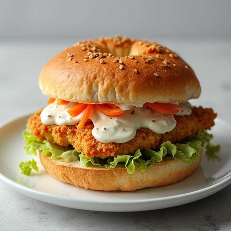 Crispy Baked Chicken Sandwich with Greek Yogurt Slaw