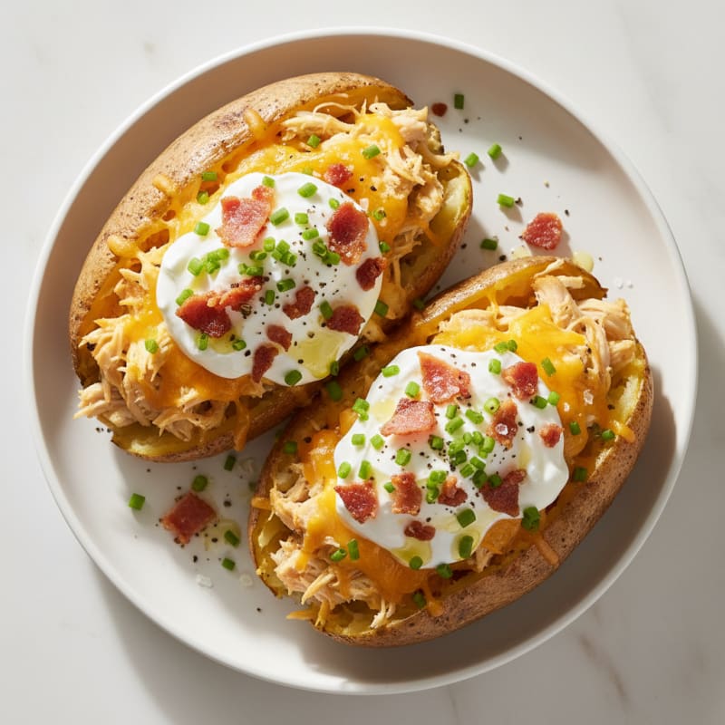 Loaded Baked Potatoes with Crispy Bacon