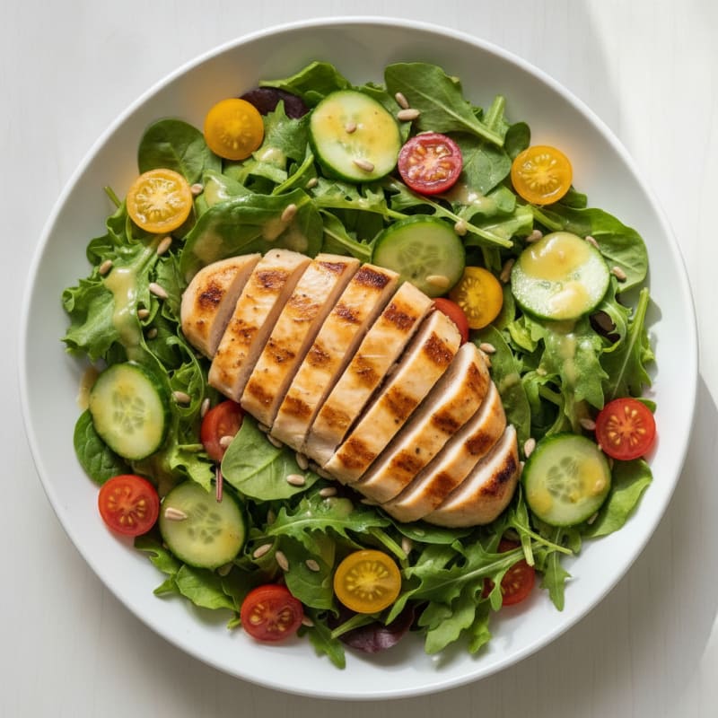 Grilled Chicken Salad with Mixed Greens and Lemon Vinaigrette