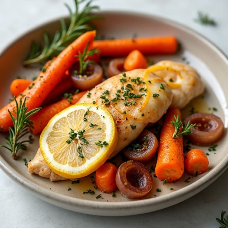 Sheet Pan Lemon-Herb Chicken with Crispy Roasted Root Vegetables