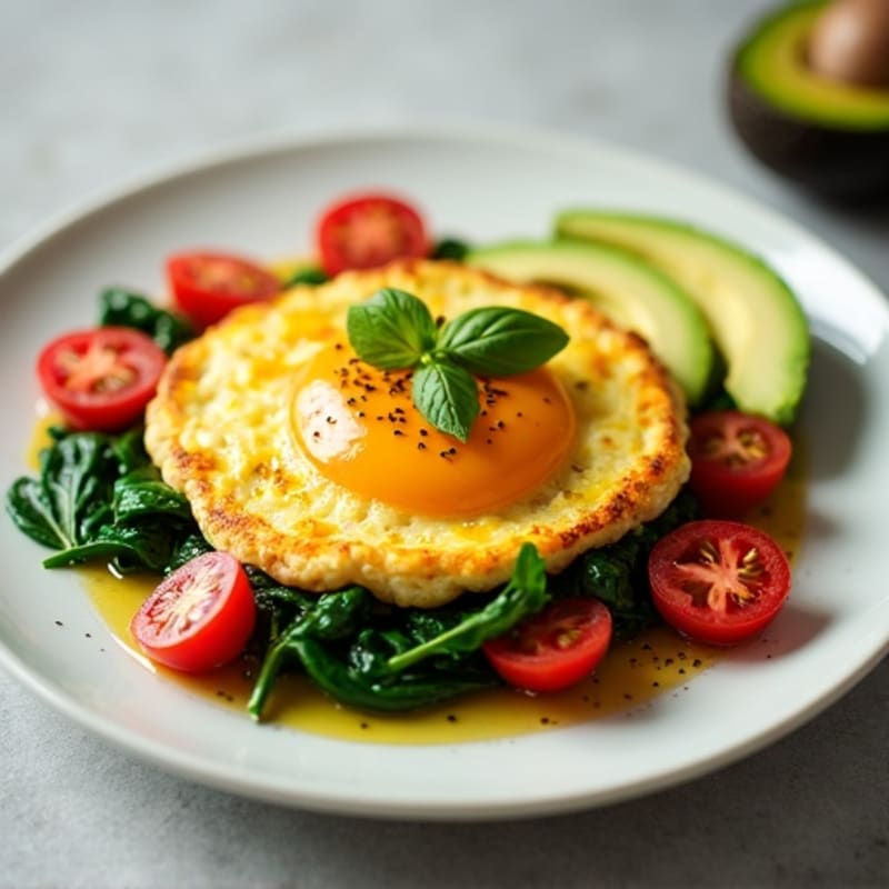 Egg White Scramble with Turkey Sausage and Spinach
