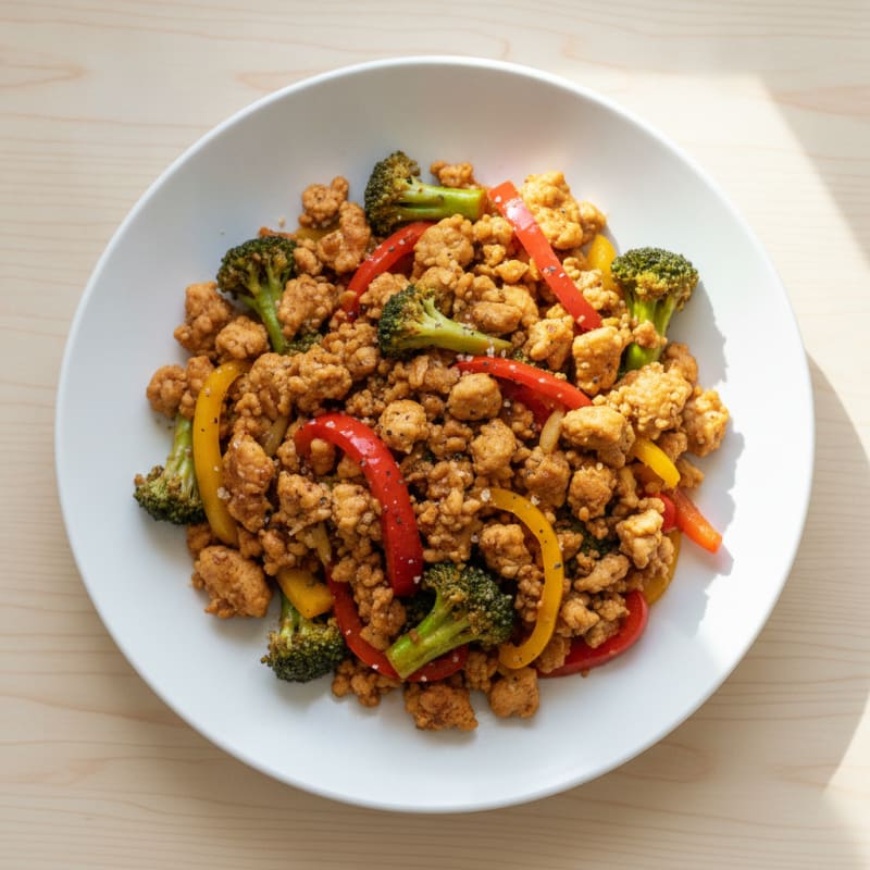 Ground Chicken and Vegetable Stir-Fry