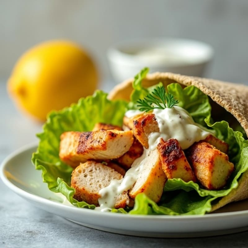 Grilled Chicken Crispy Romaine Wrap with Creamy Lemon Dressing