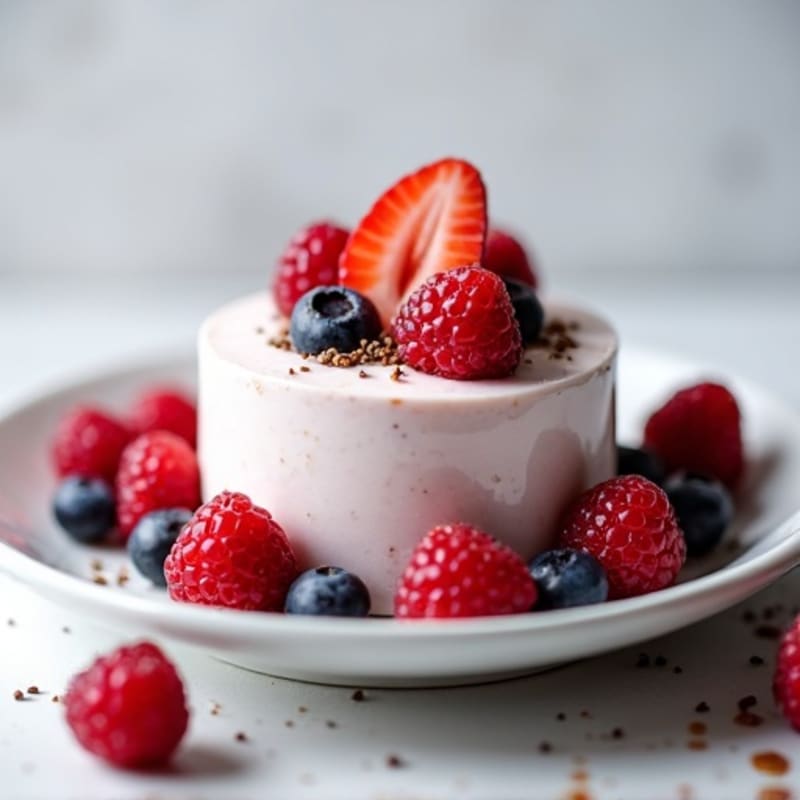 Greek Yogurt Protein Mousse with Mixed Berries