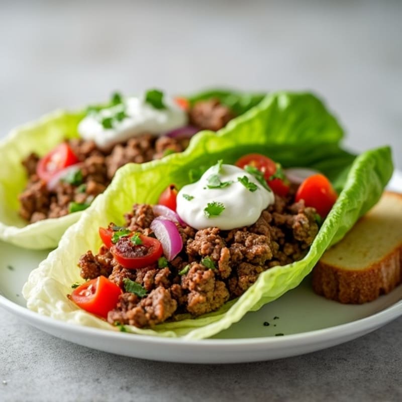 Savory Ground Lamb Lettuce Wraps with Toasted Sourdough