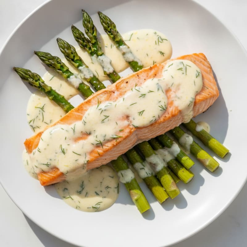 Baked Salmon with Lemon-Dill Sauce
