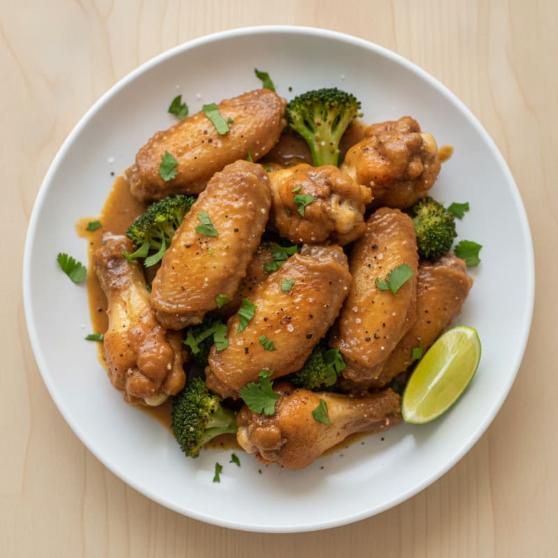 Thai Peanut Glazed Chicken Wings