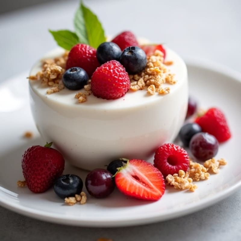Greek Yogurt Protein Mousse with Mixed Berries