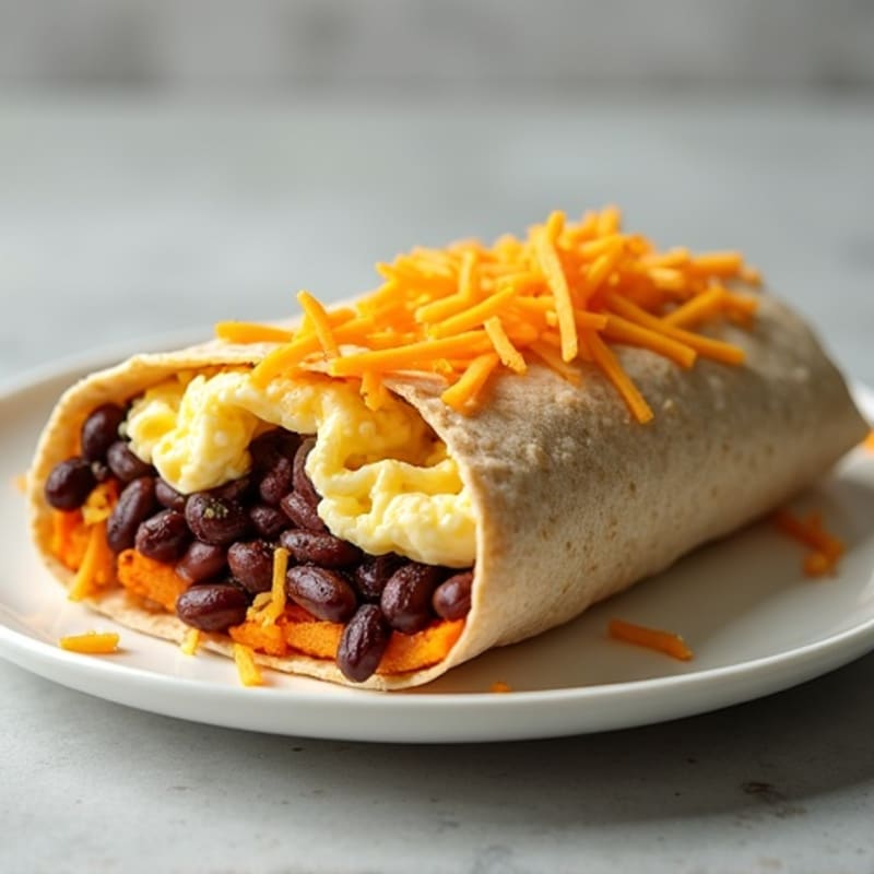 Protein-Packed Sweet Potato Black Bean Breakfast Burrito