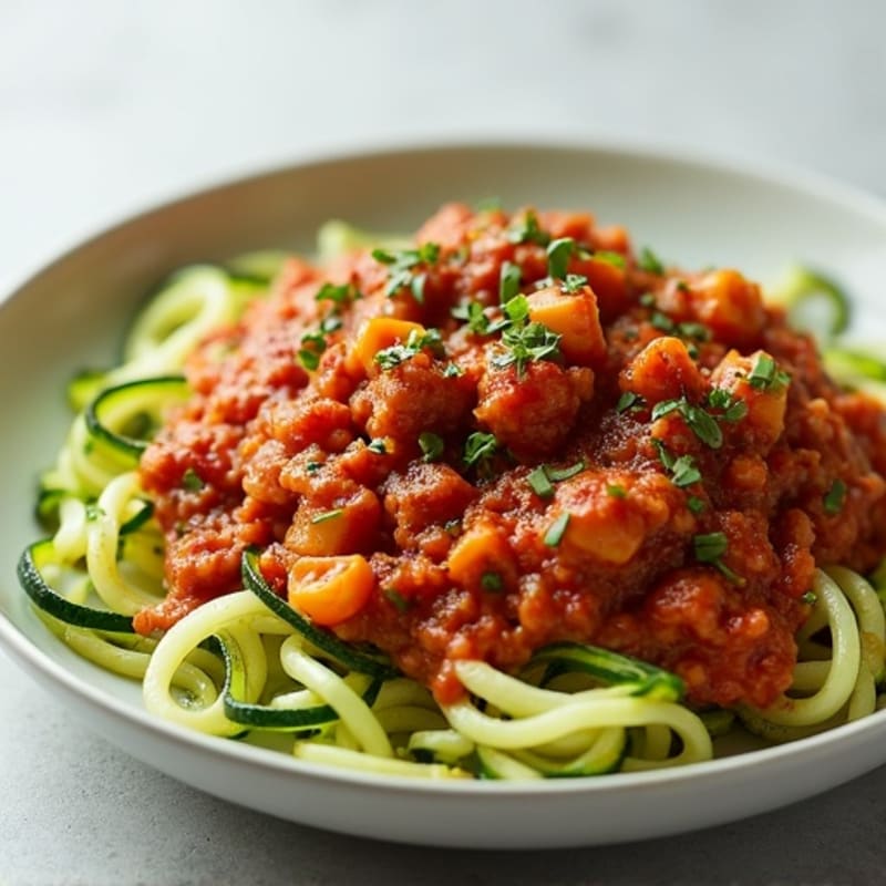 Lean Turkey and Zucchini Noodle Bolognese