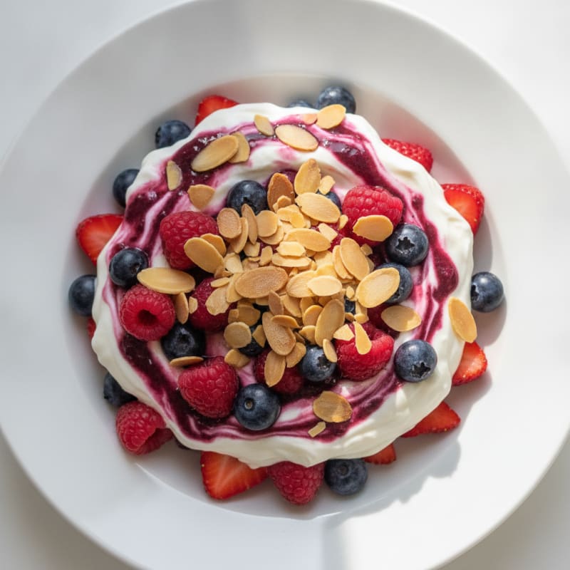Greek Yogurt Protein Parfait with Mixed Berries