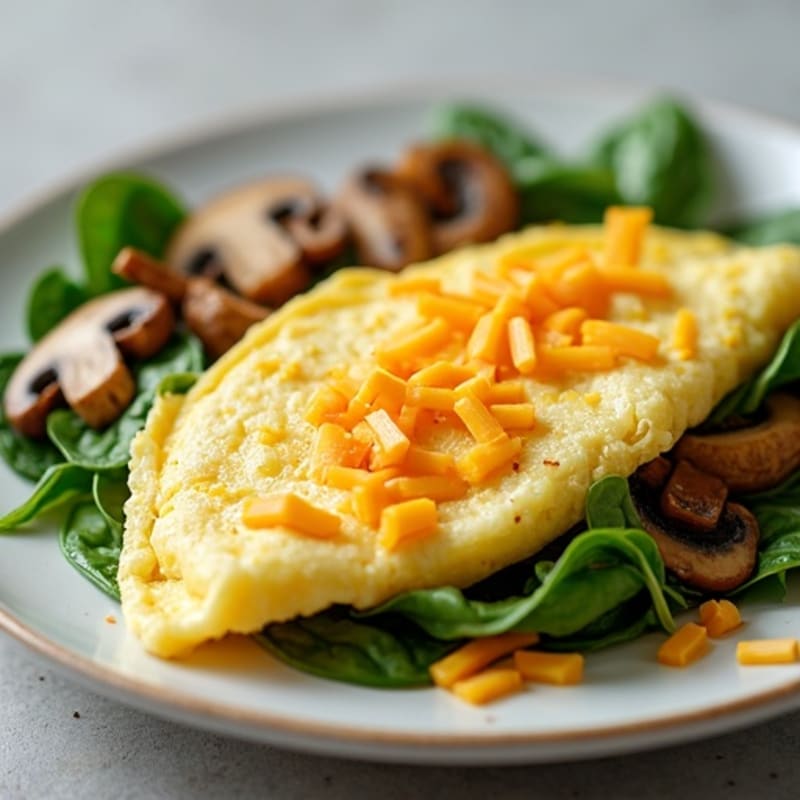 High-Protein Fluffy Mushroom Omelette