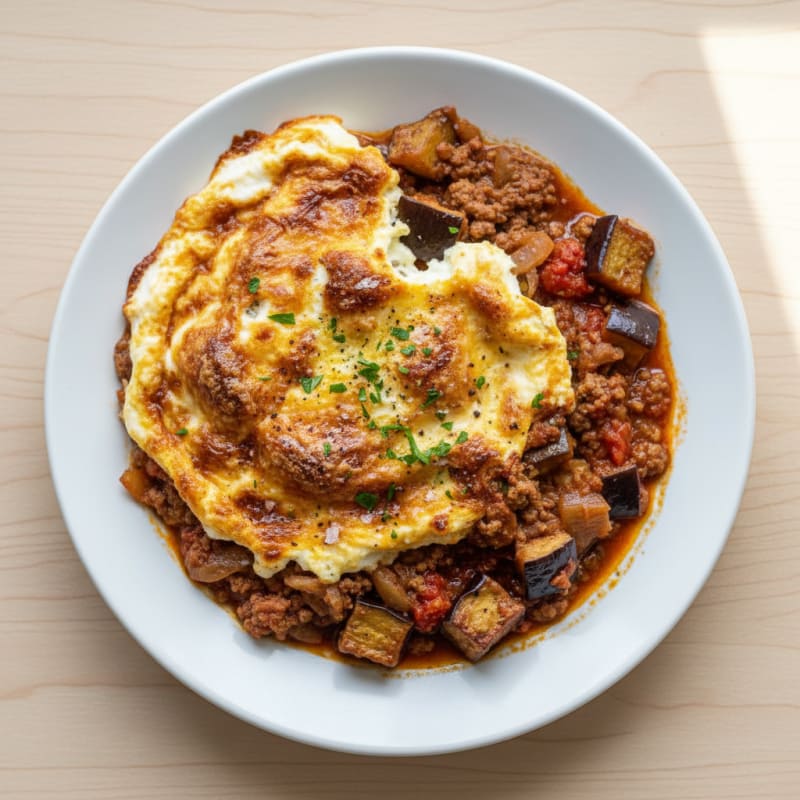 Creamy Spiced Lamb and Eggplant Bake