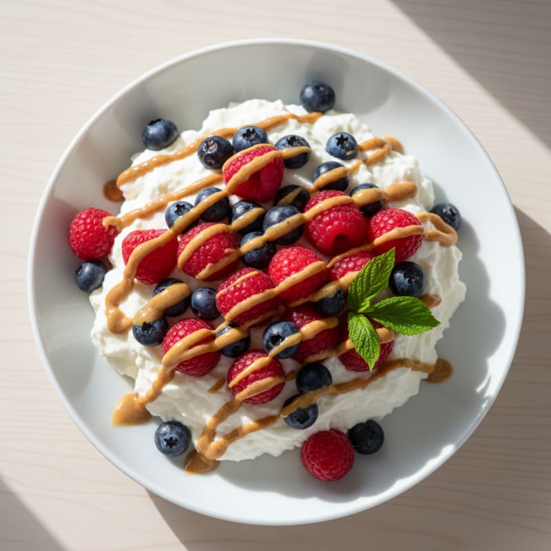 Greek Yogurt Protein Mousse with Mixed Berries