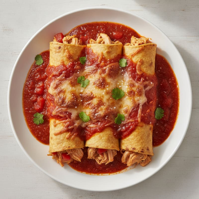Chicken Enchiladas with Red Chili Sauce