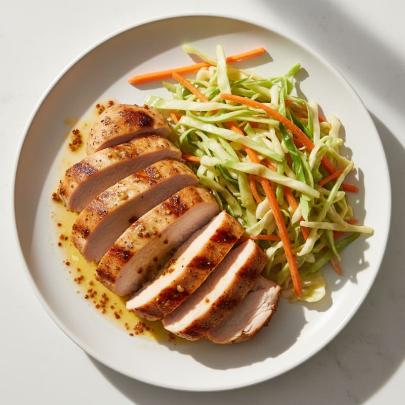 Grilled Turkey Breast with Crunchy Cabbage Slaw