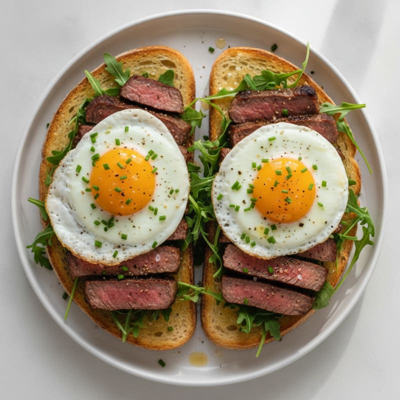 Steak and Eggs Breakfast Toast