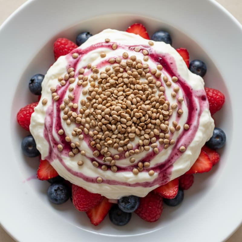 Greek Yogurt Protein Parfait with Mixed Berries
