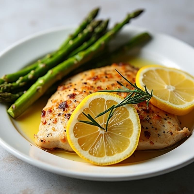 Sheet Pan Lemon Garlic Chicken Breast and Roasted Asparagus