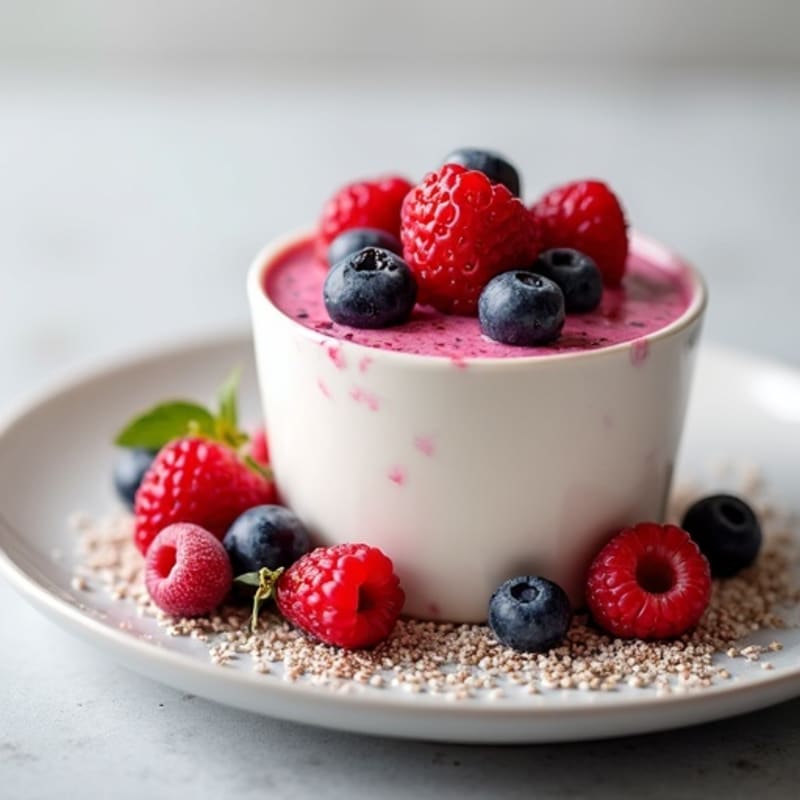 Greek Yogurt Protein Mousse with Mixed Berries