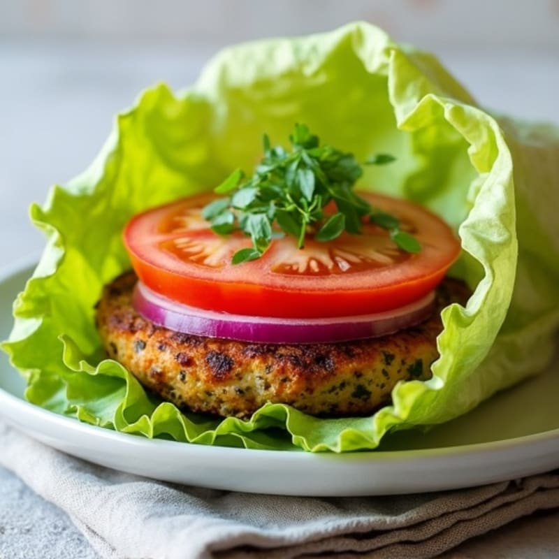 Crispy Veggie Burger Lettuce Wraps