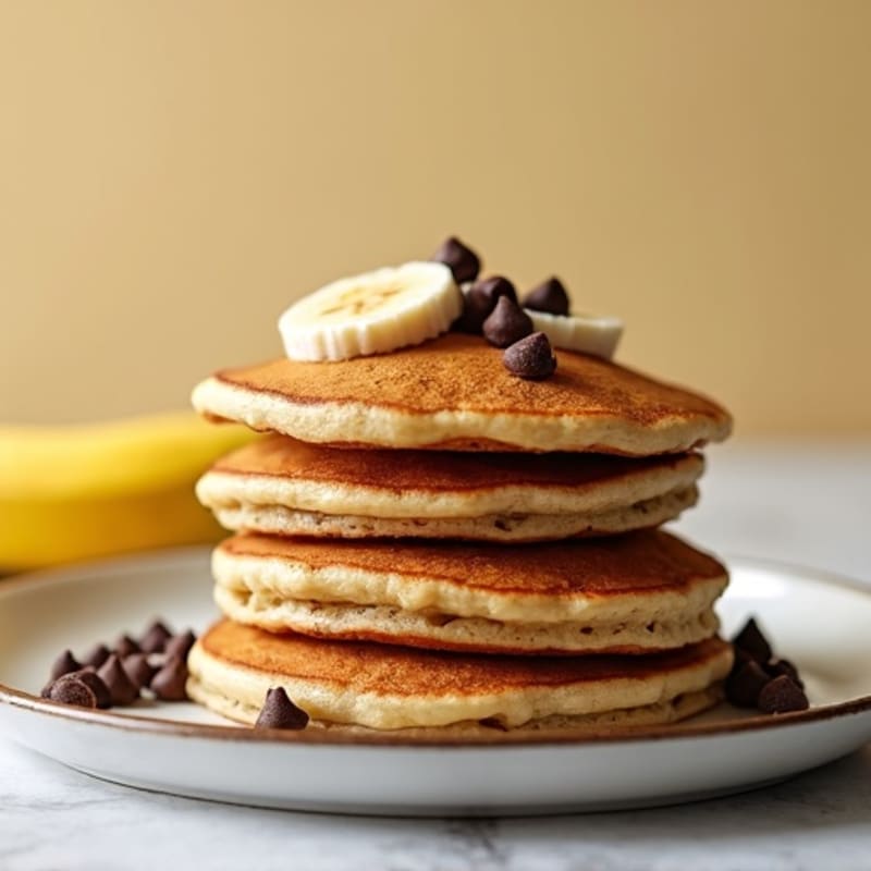 Fluffy Whole Grain Banana Chocolate Chip Pancakes