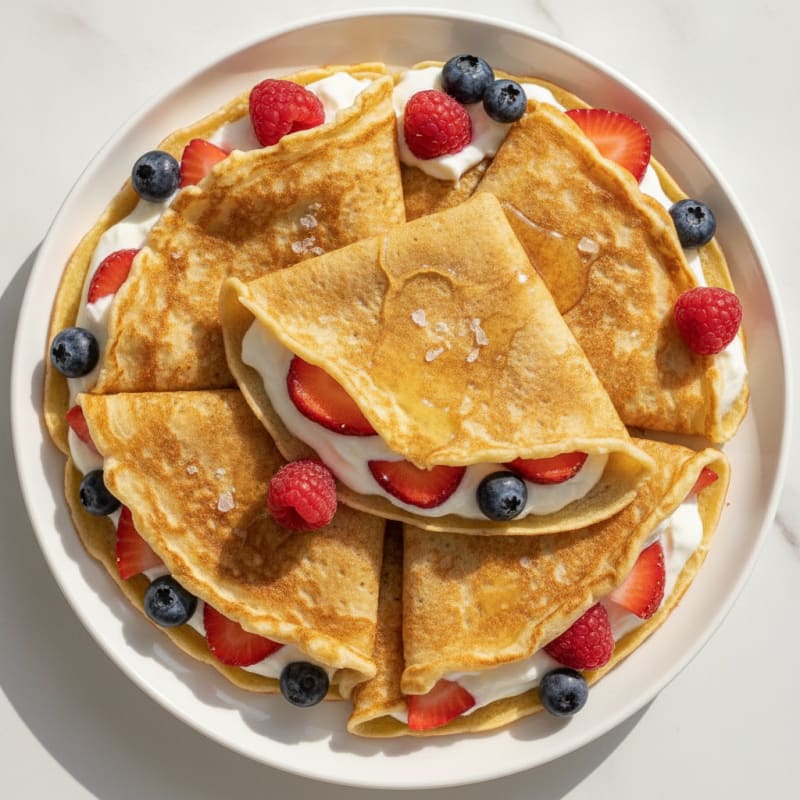 Classic French Crêpes with Berries
