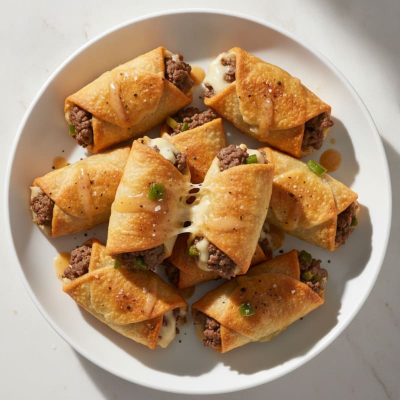 Philly Cheesesteak Egg Roll Bites