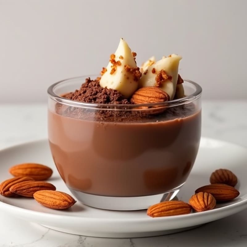 Silky Chocolate Protein Pudding with Almonds