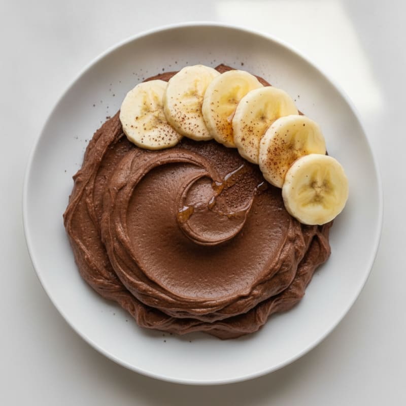 Silky Chocolate Protein Pudding with Sliced Banana