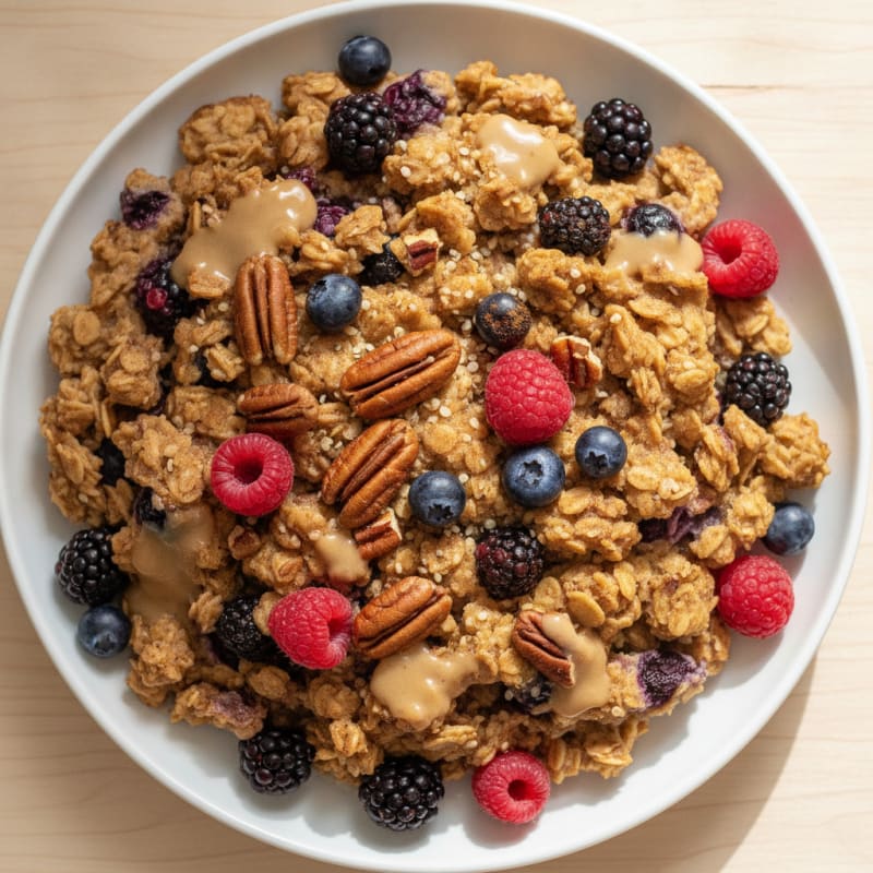 Baked Berry Pecan Oatmeal