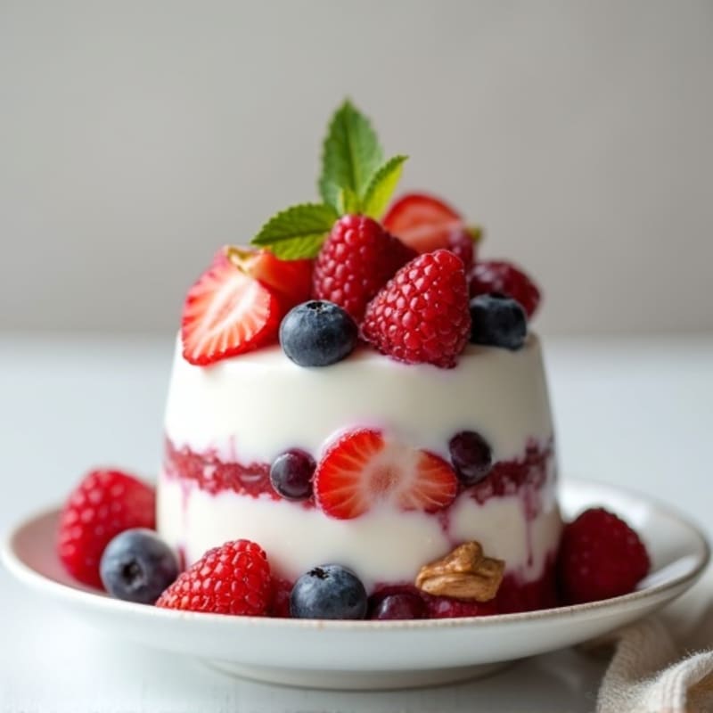 Greek Yogurt Protein Parfait with Berries and Almond Butter