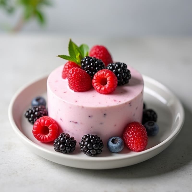 Greek Yogurt Protein Mousse with Mixed Berries