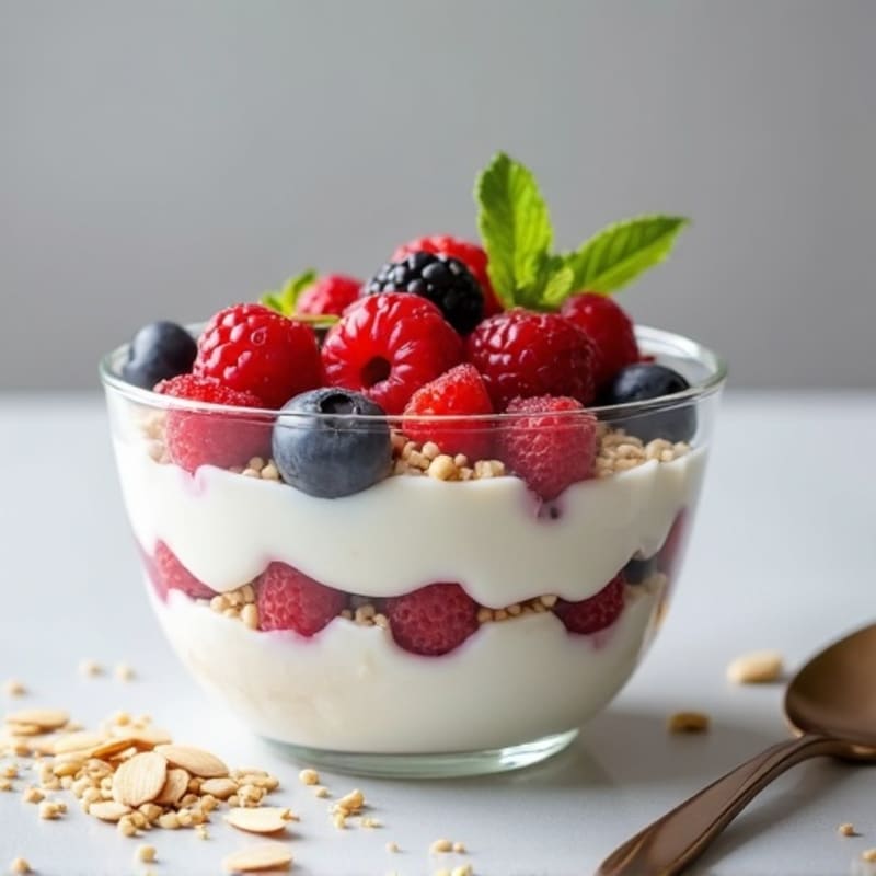Silky Greek Yogurt Parfait with Chia Seeds and Mixed Berries