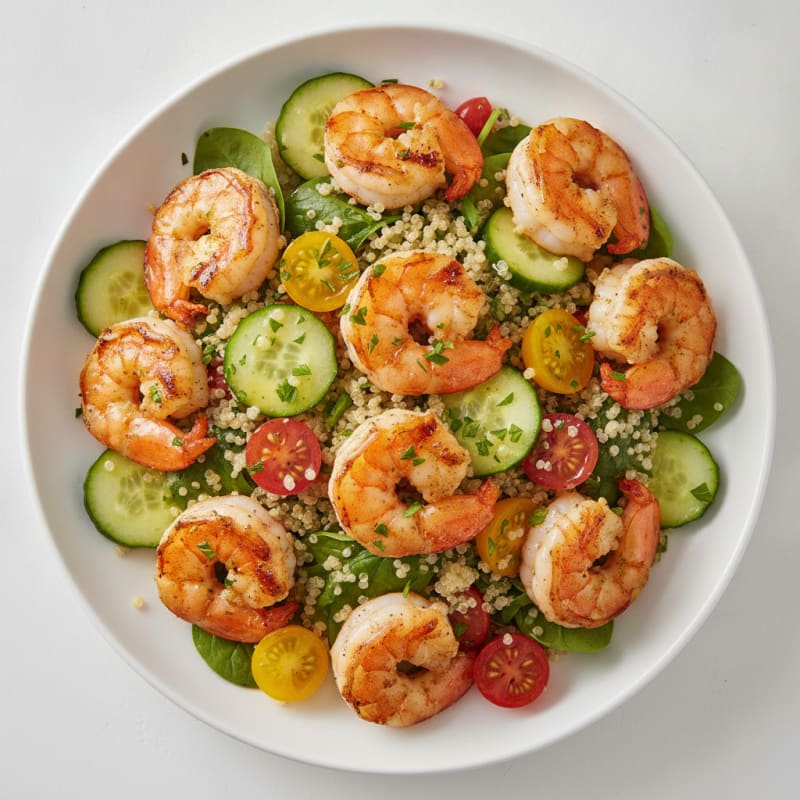 Grilled Shrimp and Quinoa Salad with Lemon Vinaigrette
