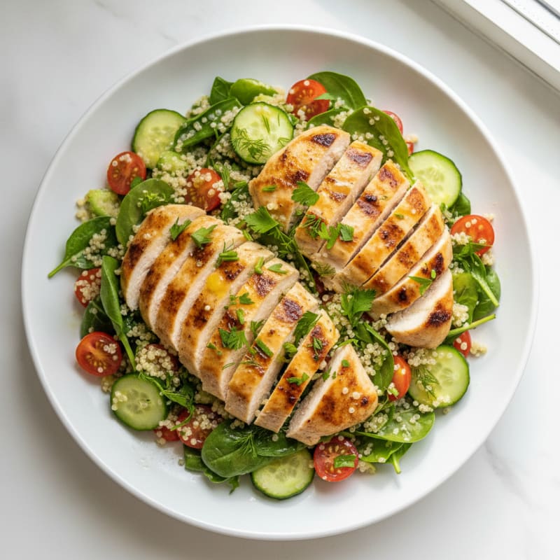Grilled Chicken and Quinoa Salad with Lemon Vinaigrette