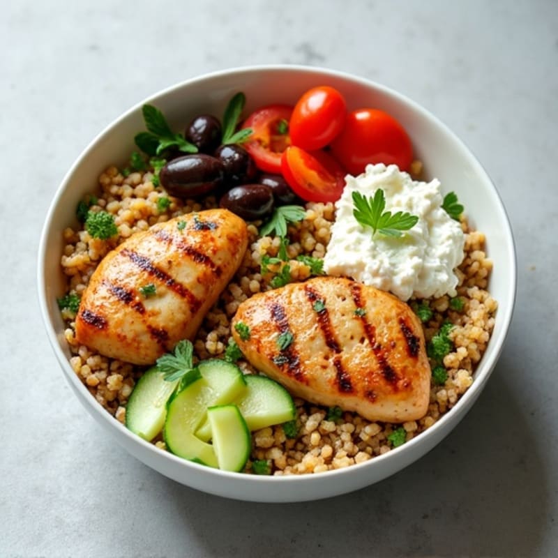 Protein-Packed Mediterranean Chicken Bowl with Cottage Cheese