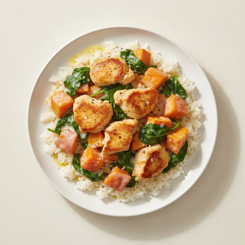 Coconut Chicken and Sweet Potato Rice