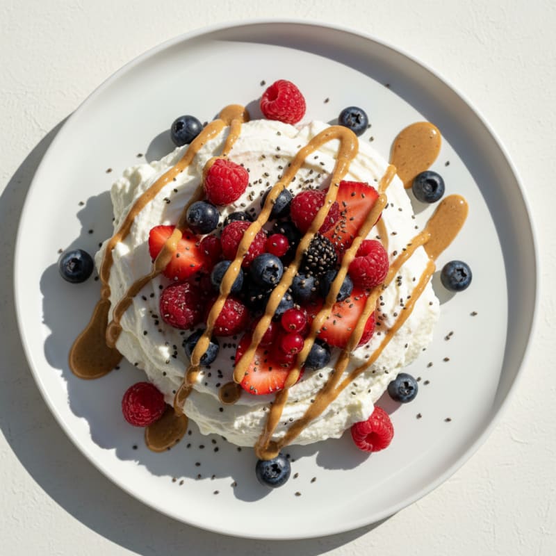 Greek Yogurt Protein Mousse with Mixed Berries