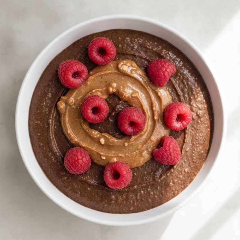Silky Chocolate Protein Pudding with Chia Seeds
